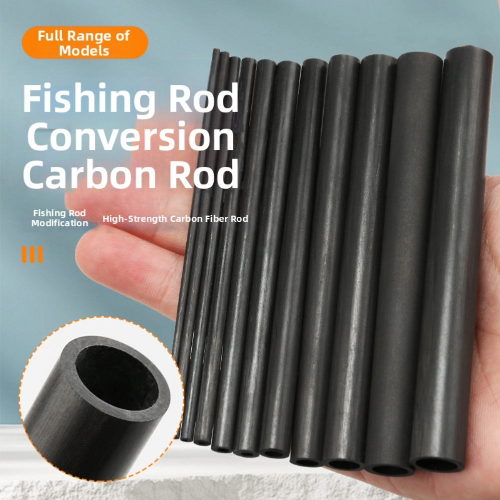 Fishing Rod Tip Replacement - 10cm Schwarzes Hohlrohr aus Kohlefaser für